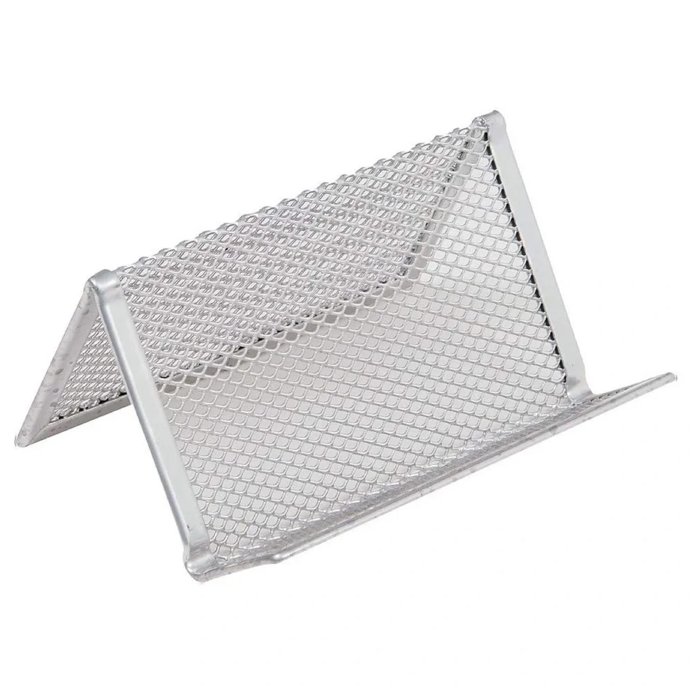 Silver Steel Mesh Business Card Holder
